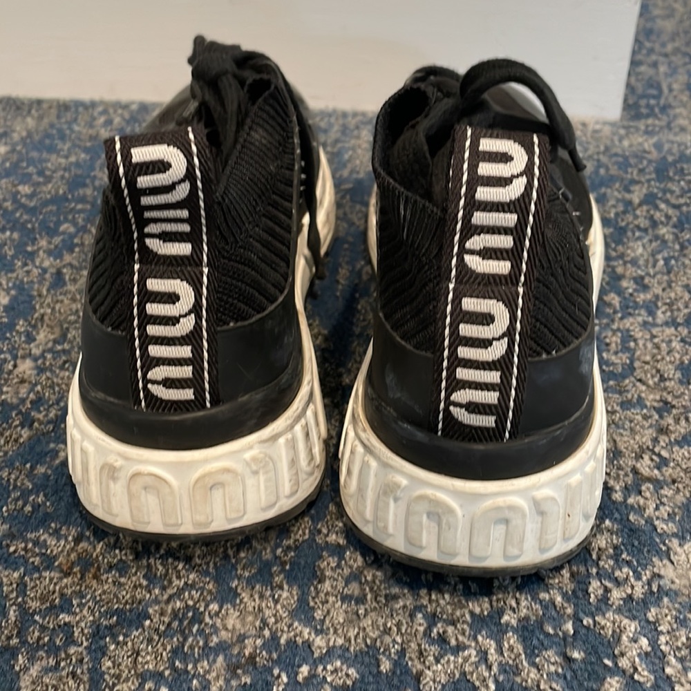 Miu Miu Shoes | Miu Miu Sock Sneaker Black Size 3… - image 5